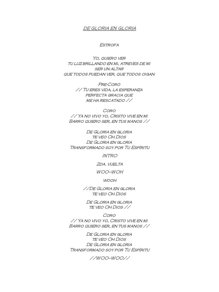 Yo Quiero Ver Tu Gloria Lyrics yo quiero ver tu gloria lyrics