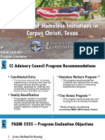 TAMUCC Evaluation of Homeless Initiatives in Corpus Christi Final Presentation 2018