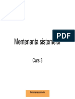 Mentenanta Sistemelor - Curs 3 PDF