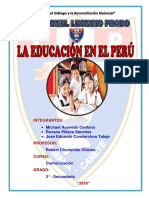 Caratula Monografia La Educacion en El Peru