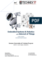 Embedded Systems & Robotics Internet of Things: Summer Internship & Training Program