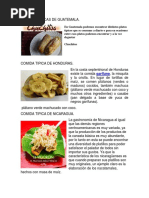Comidas Tipicas de Guatemala