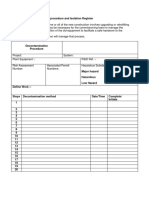 Decontamination Procedure and Isolation Register