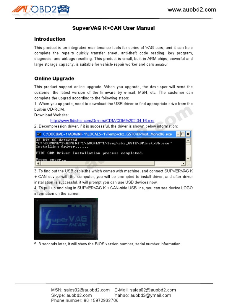 Super Vag K Can V4.8 User Manual PDF | PDF | Usb | Device Driver