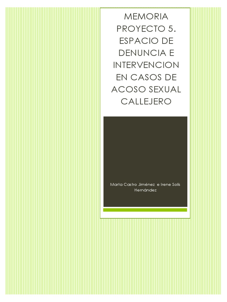 Proyecto de Denuncia: Acoso Callejero | PDF | Acoso sexual | Facebook