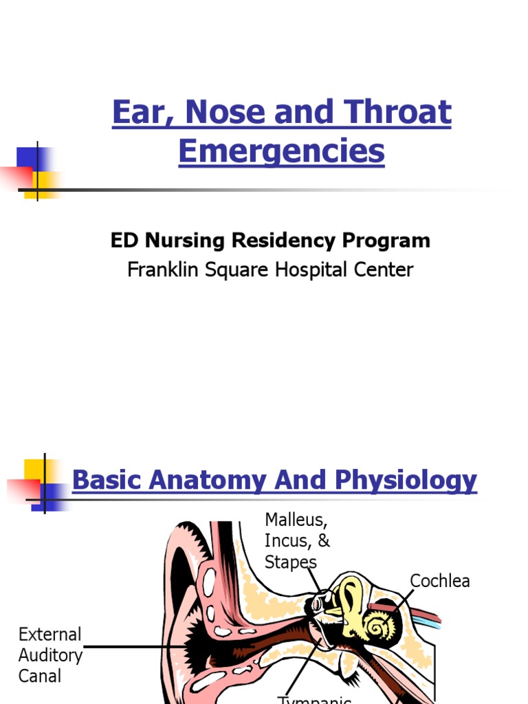 ENT Emergencies: Assessment & Interventions | PDF | Ear | Health Sciences