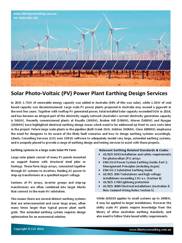 Solar Farm Earthing Design - 3pg Brochure A PDF | PDF | Photovoltaics ...