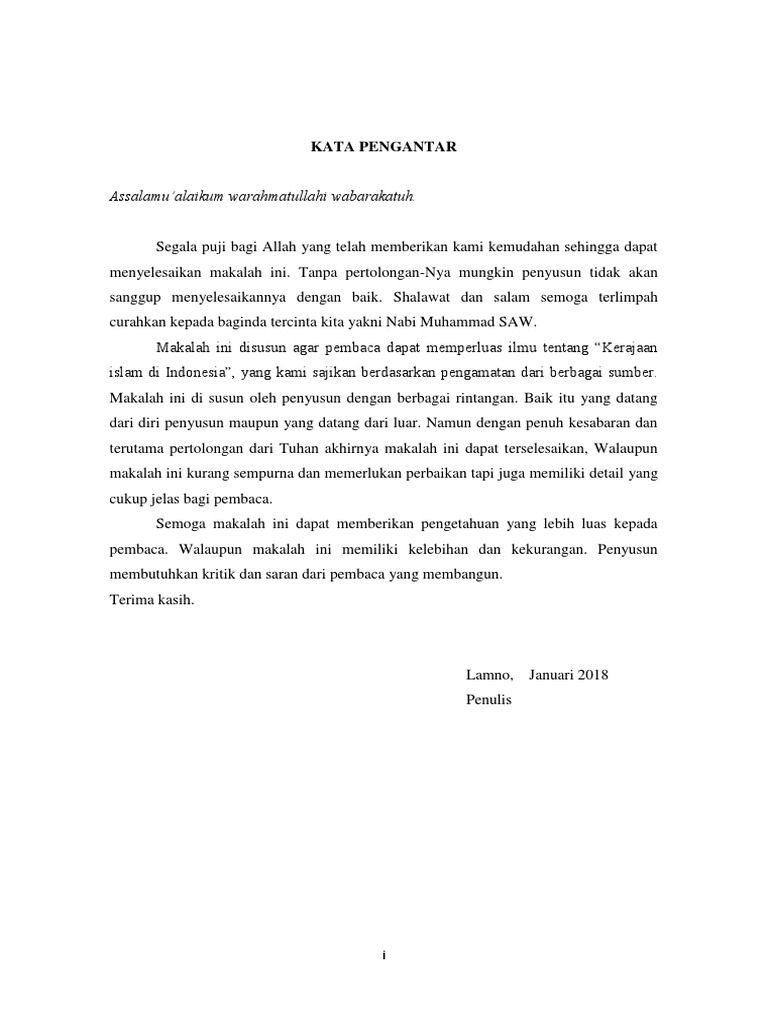 Kata Pengantar Dan Daftar Isi Makalah Sejarah Aceh