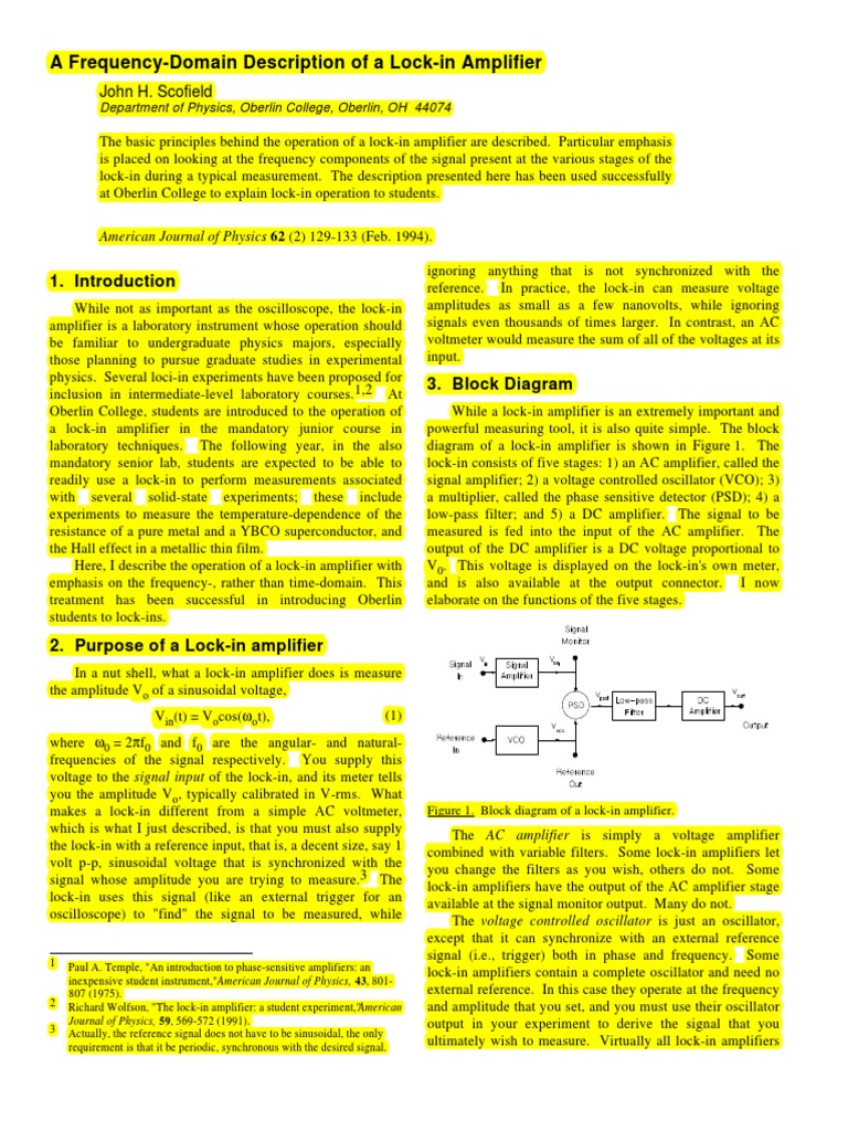 Understanding Lock-in Amplifiers | PDF | Amplifier | Spectral Density