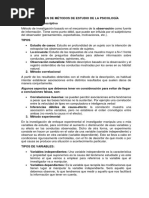 Resumen de Métodos de Estudio de La Psicología