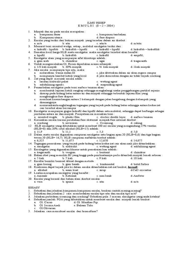 Soal Resep | PDF
