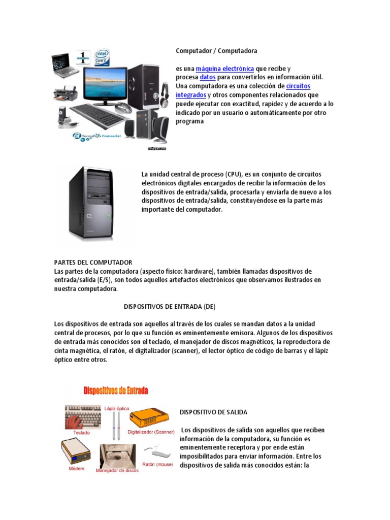 100 Partes de La Computadora | PDF | Disco flexible | Disco duro