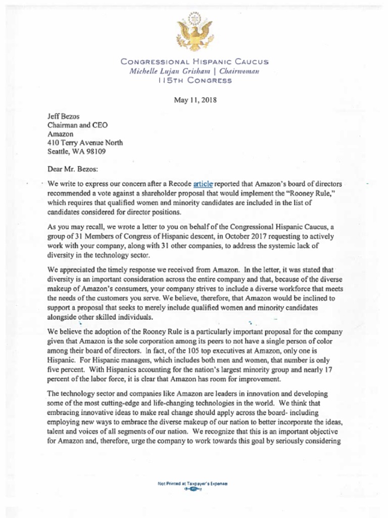 05 11 18 CHC Letter to Amazon