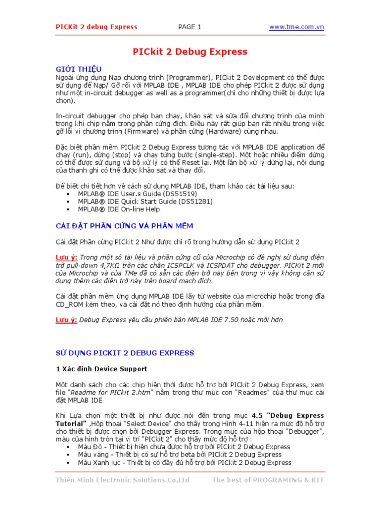 PICkit 2 Debug Express - VN PDF | PDF