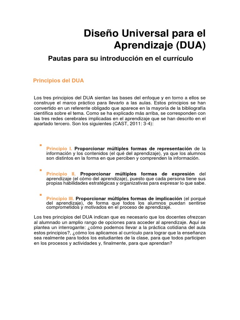 Diseño Universal para El Aprendizaje | PDF | Plan de estudios | Aprendizaje