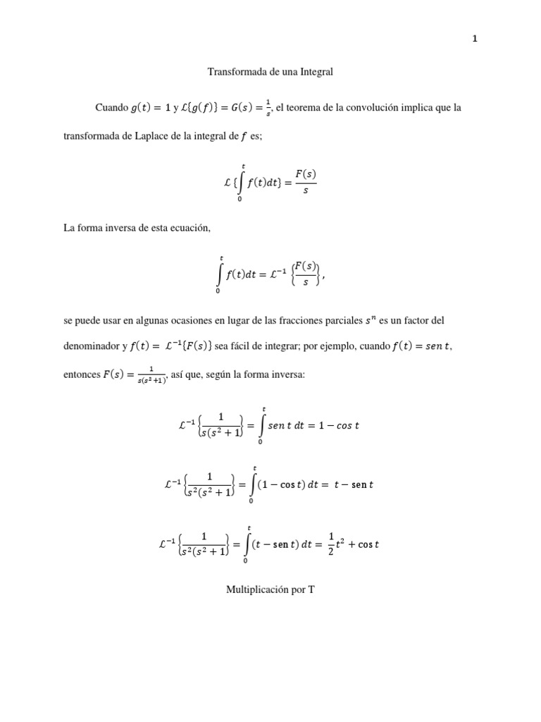 Transformada de Una Integral | PDF | Integral | Fracción (Matemáticas)