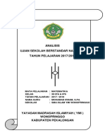 Analisis Ujian Sekolah Berstandar Nasional TAHUN PELAJARAN 2017/2018