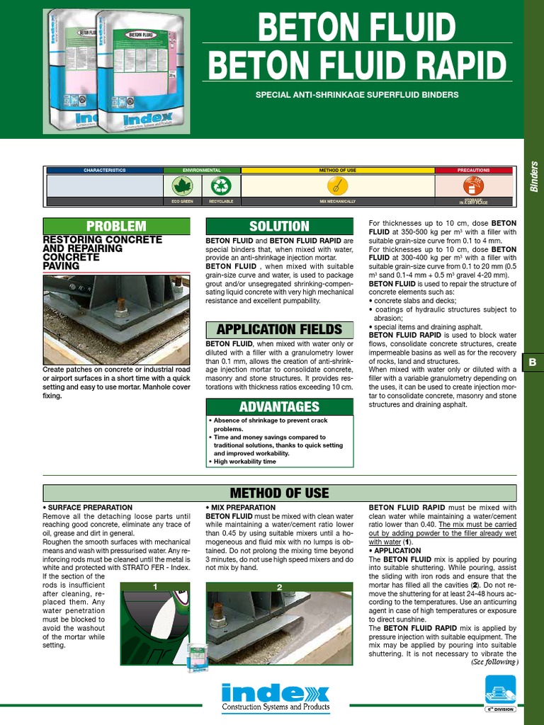 Beton Fluid-Beton Fluid Rapid-En PDF | PDF | Mortar (Masonry) | Concrete
