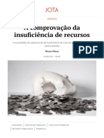 A Comprovação Da Insuficiência de Recursos - JOTA PDF