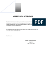 Certificado de Trabajo