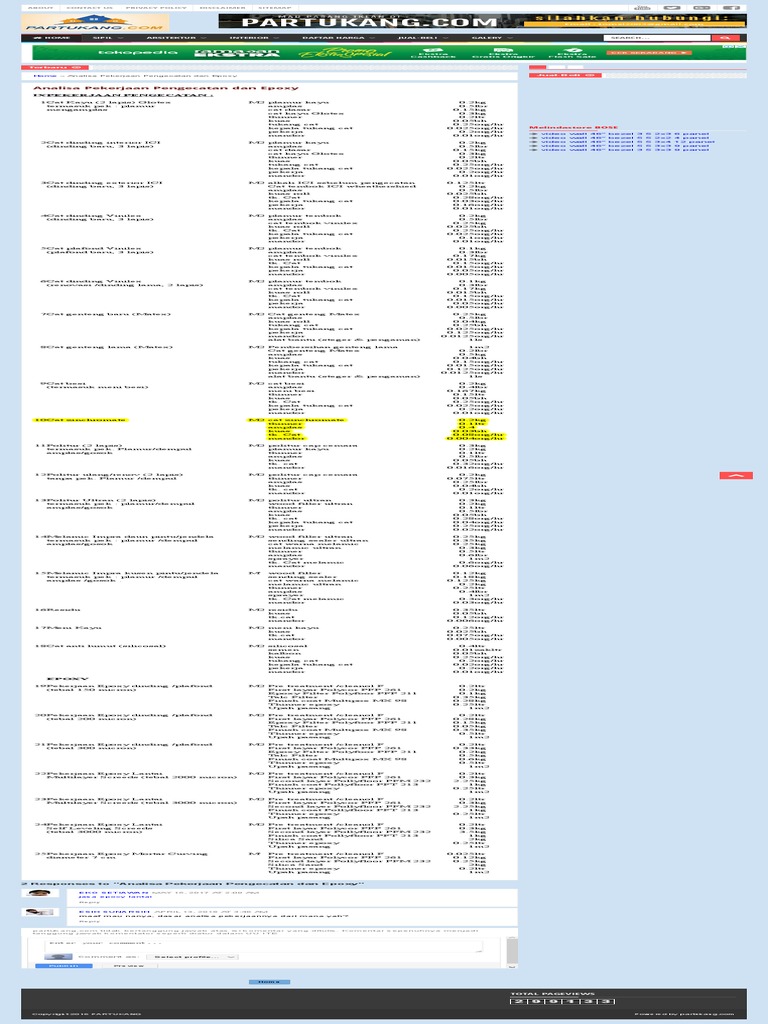 Analisa Pekerjaan Pengecatan  Dan Epoxy