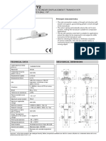 Rectilinear Displacement Transducer with Ball Tip Technical Specifications