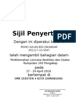 Sijil PENYERTAAN Perkhemahan Pengakap