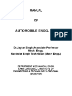 Automobile Engg. Lab: Manual