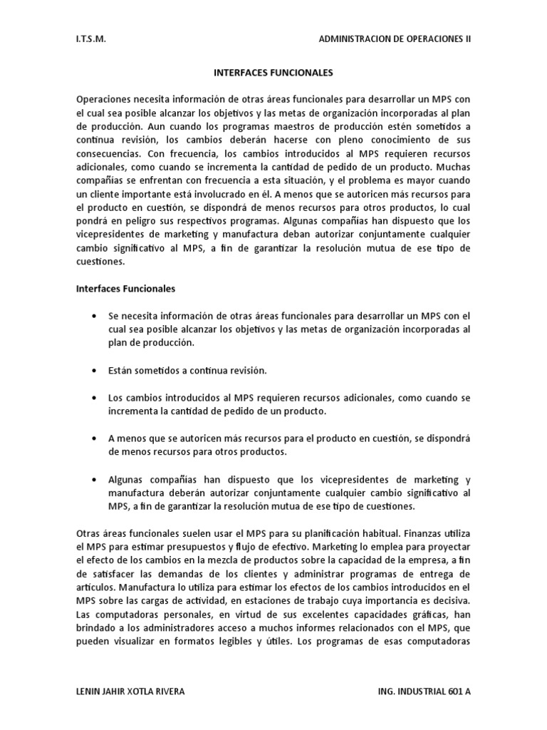 Interfaces Funcionales PDF Planificación Optimización Matemática