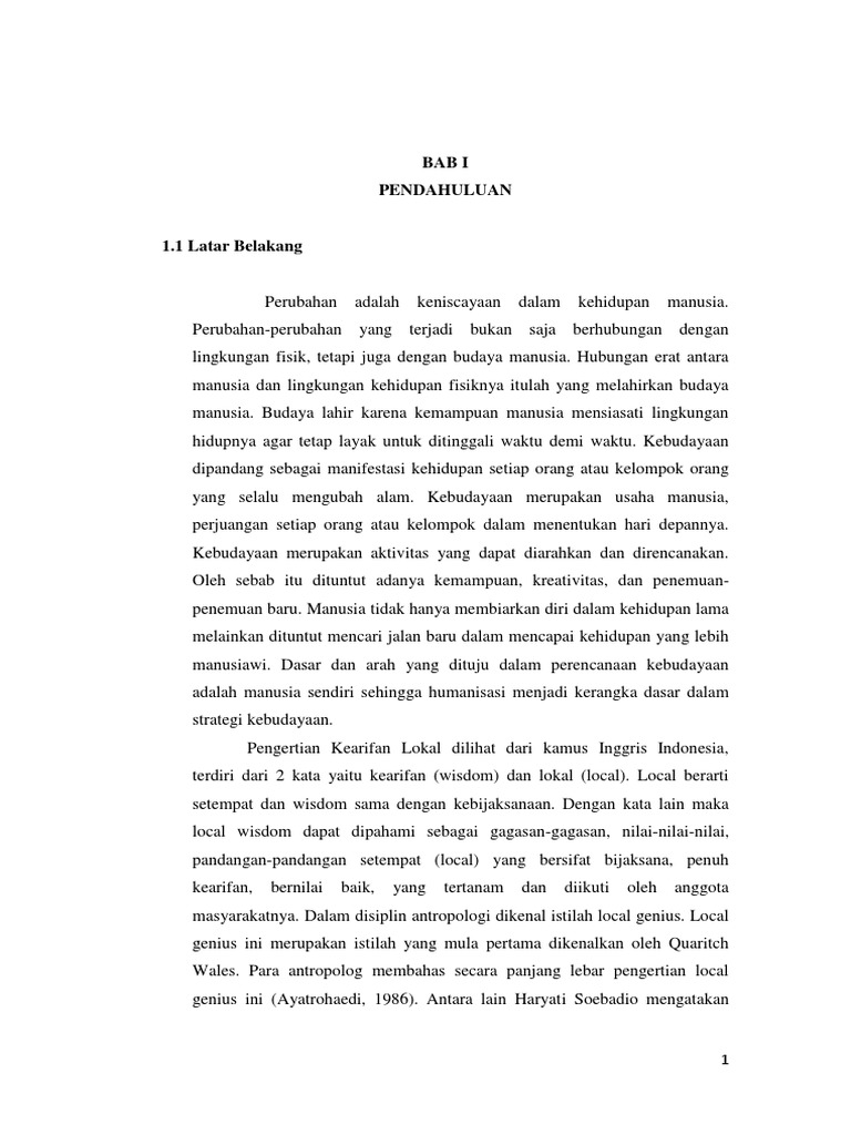 Makalah Kearifan Lokal 1