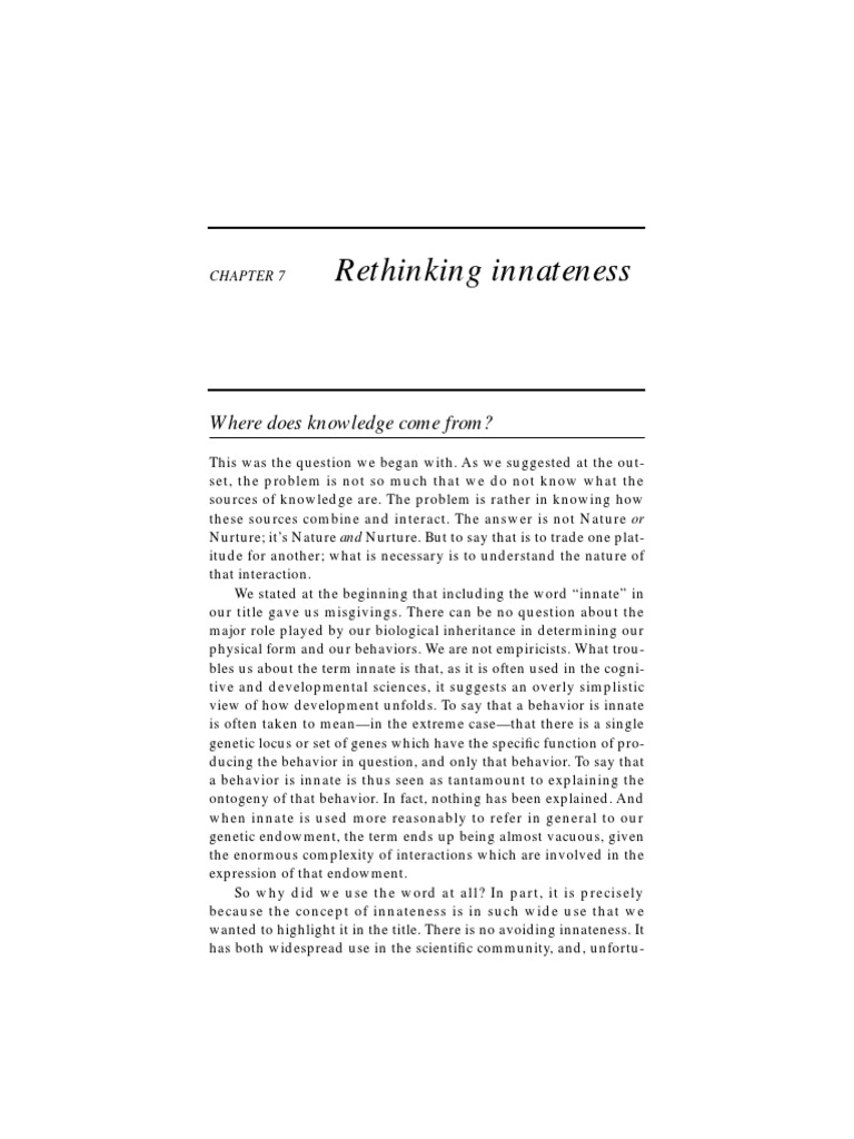 Rethinking Innateness and Knowledge Sources | PDF | Language ...