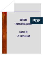 ESM 644 Financial Management Dr. Hazim El-Baz