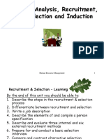 Job Analysis, Recruitment, Selection and Induction: Human Resource Management 1