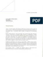 Carta do alcalde da Coruña ao presidente da Xunta