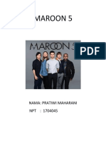 Maroon 5: Nama: Pratiwi Maharani NPT: 1704045