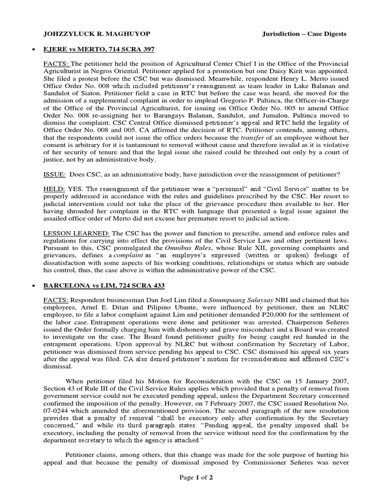 CSC Cases PDF Complaint Constitutional Law