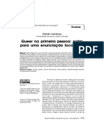 "Queer Na Primeira Pessoa: Notas para Uma Enunciação Localizada", Daniel Lourenço (2017)