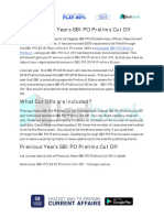 Previous Years SBI PO Prelims Cut Off PDF