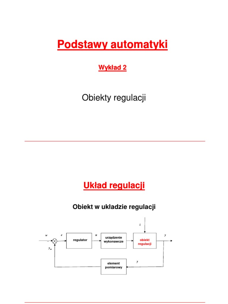 Podstawy Automatyki W 2 Obiekt Pdf