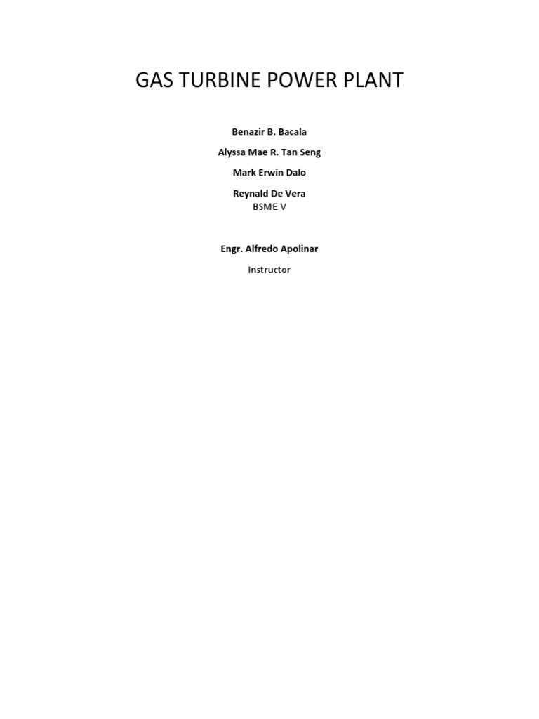 Gas Turbine Power Plant | PDF