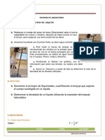 Laboratorio Densidad y Principio de Arquímedes