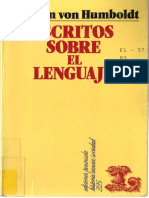Humboldt w 1991 Escritos Sobre El Lenguaje Barcelona Penc3adnsula