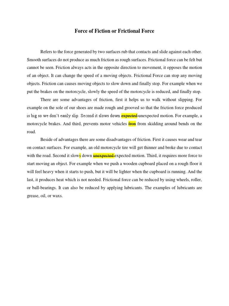 Understanding Frictional Force | PDF