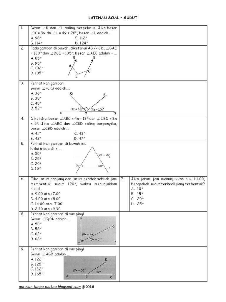 Lat Soal Sudut Smp