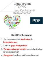 Kesihatan Dan Kesejahteraan MPU3313 TOPIK - 1