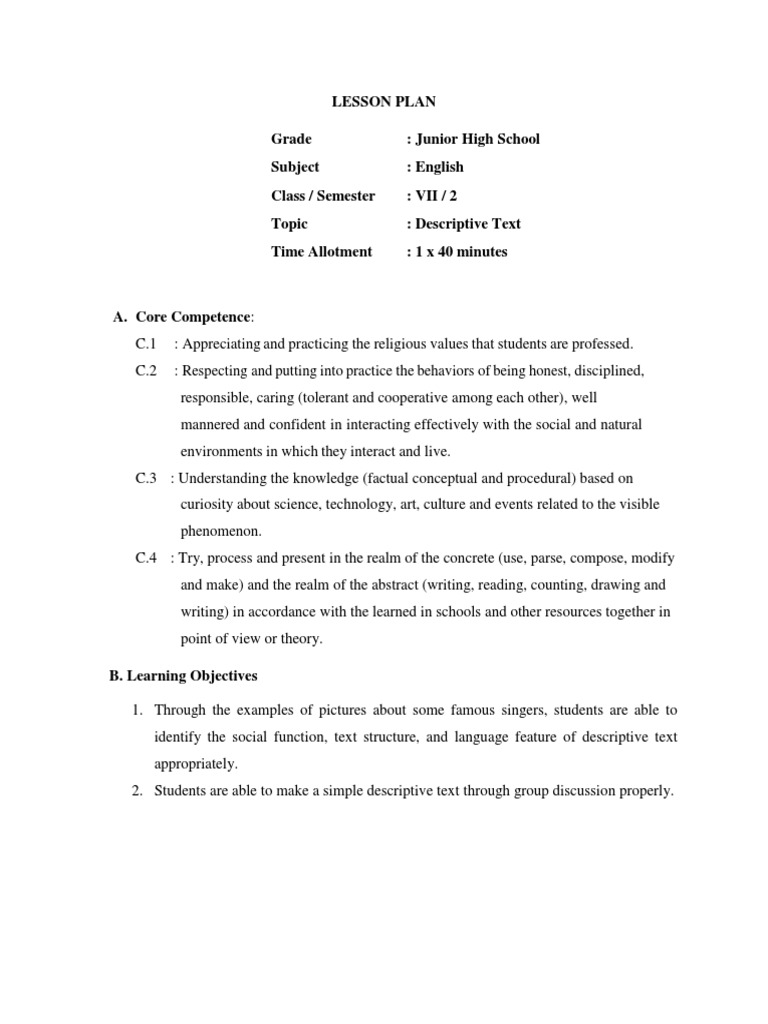 Lesson Plan Group 1 | PDF | Lesson Plan | Question