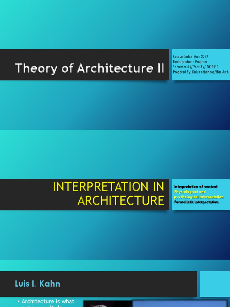 Lec 01 - Interpretation in Architecture | PDF | Empathy | Line (Geometry)