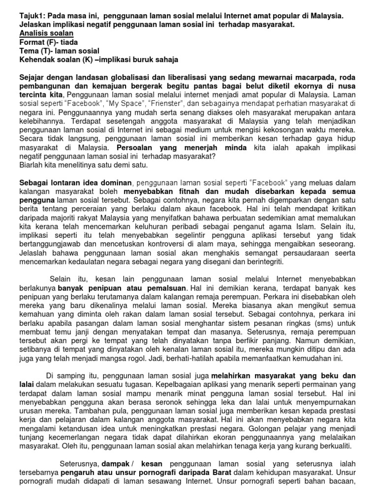 Karangan Biak Buruk Laman Sosial Pdf