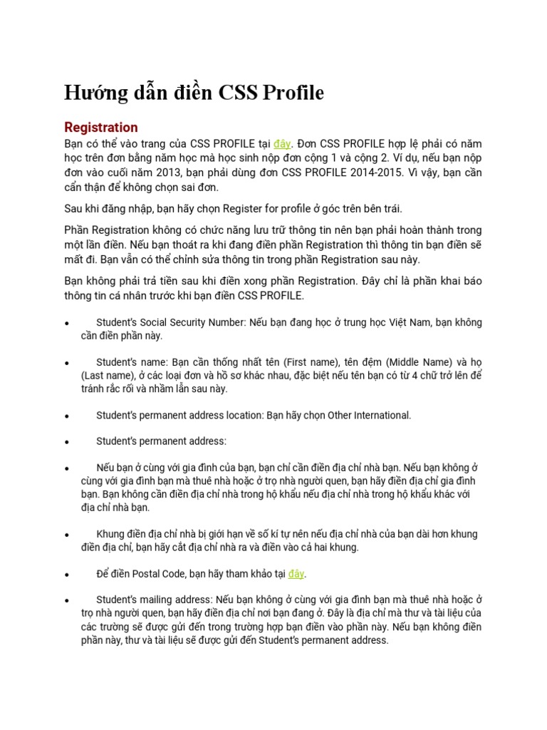 Huong Dan Dien Don CSS Profile | PDF