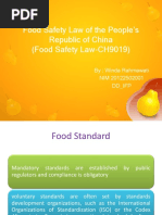 Food Safety Law of The People's Republic of China (Food Safety Law-CH9019)